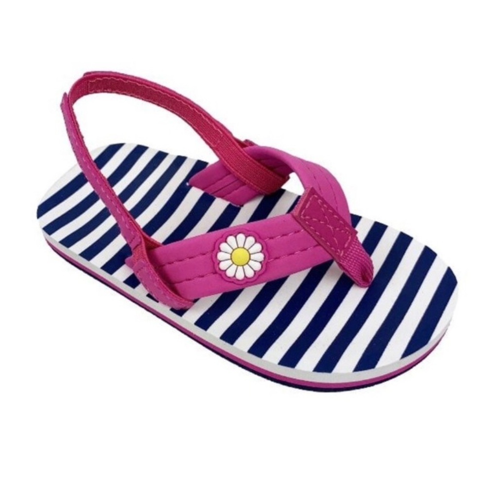 Toddler's Ocean Pacific  Navy Blue/ White / Pink Flip Flop Sandals Size 7 / 8